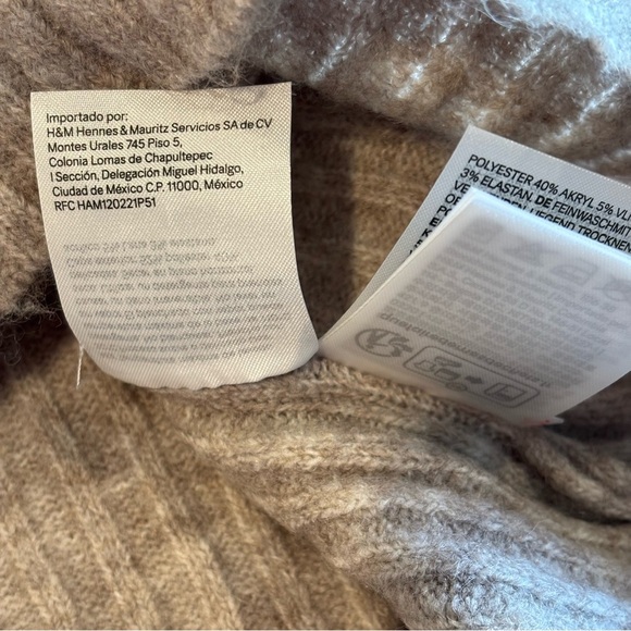 H&M Women’s Cowl Turtleneck Beige Long Sleeve Cozy Sweater NWT Size Small - Picture 7 of 12